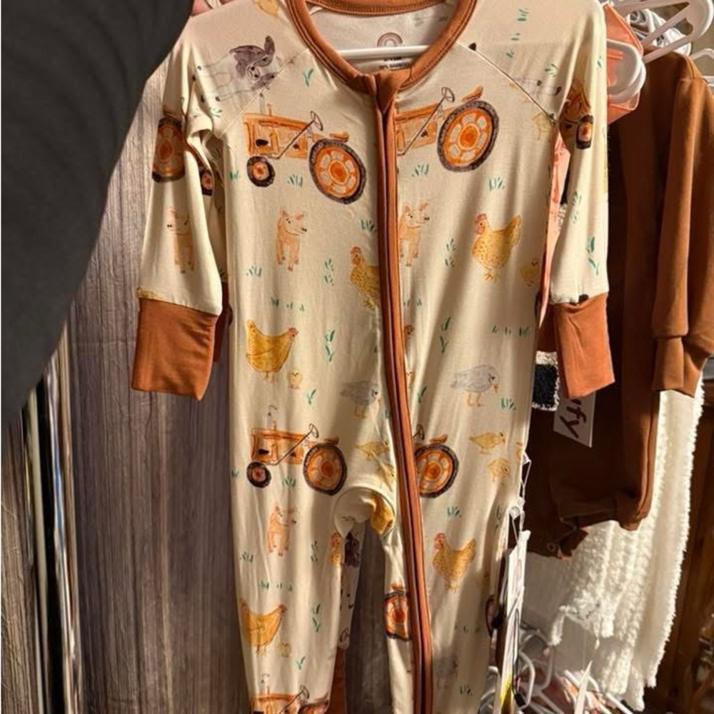 Farm-Themed Kids One Piece BAMBOO Pajamas